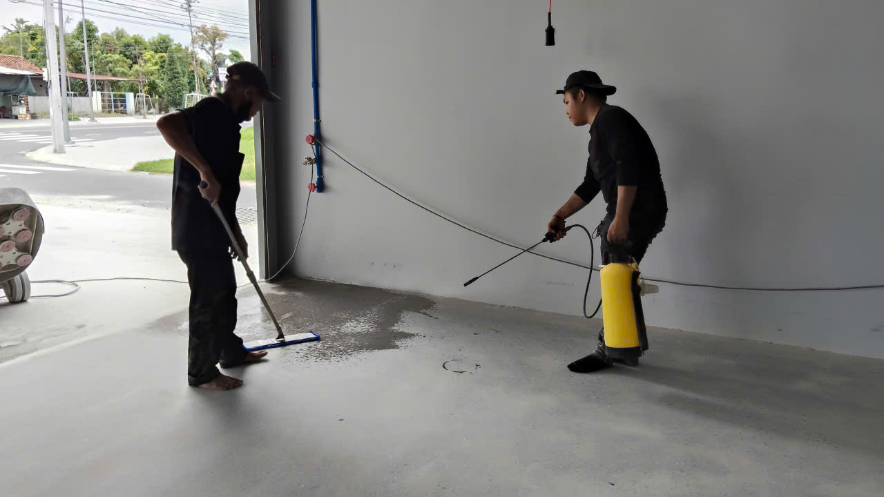 Mài tăng cứng sàn bê tông Kim Yến